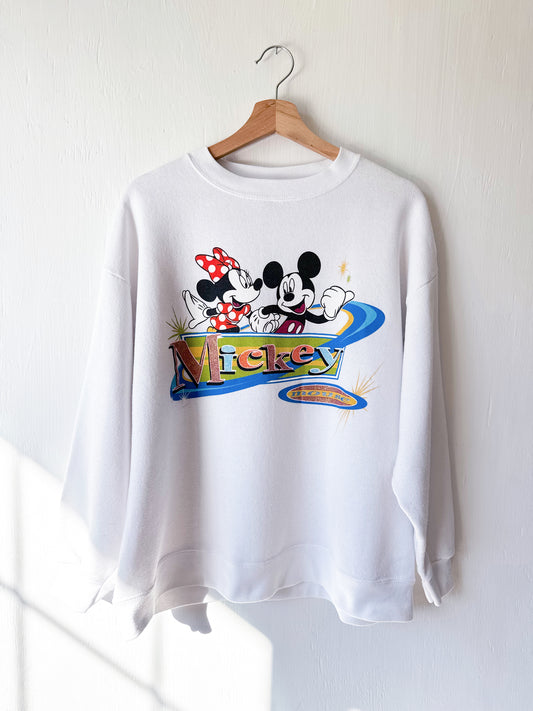 VINTAGE 90’s Mickey Minnie Starburst Crewneck - XL