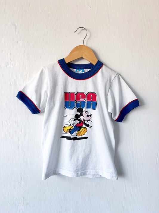 VINTAGE 80’s Mickey Olympics USA Tee - YS/M