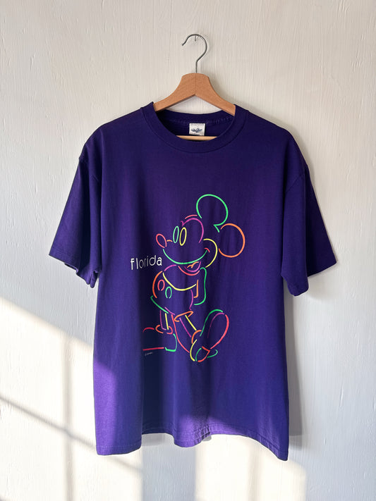 VINTAGE 90’s Neon Florida Mickey - L