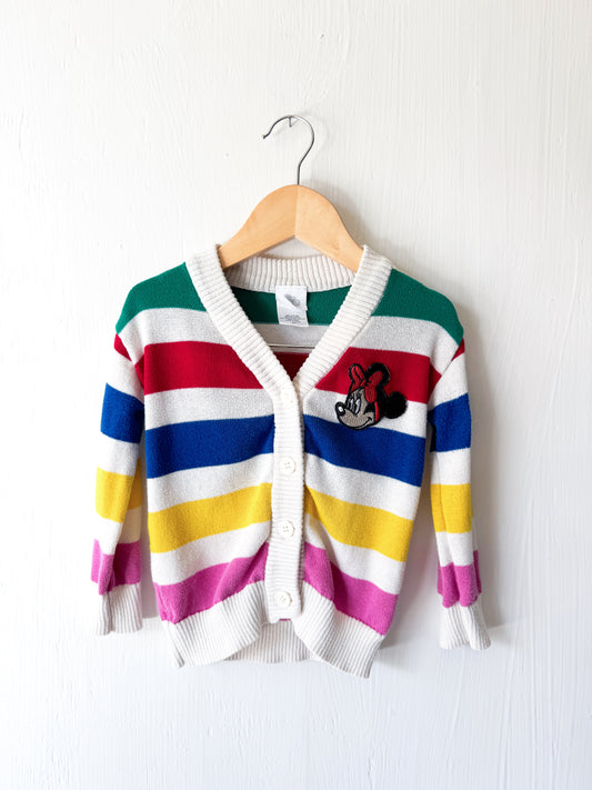 Striped Minnie Patch Cardigan - 2T