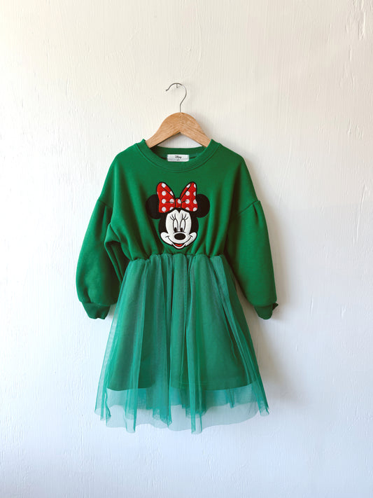 Green Minnie Sweatshirt Dress - Y5/6