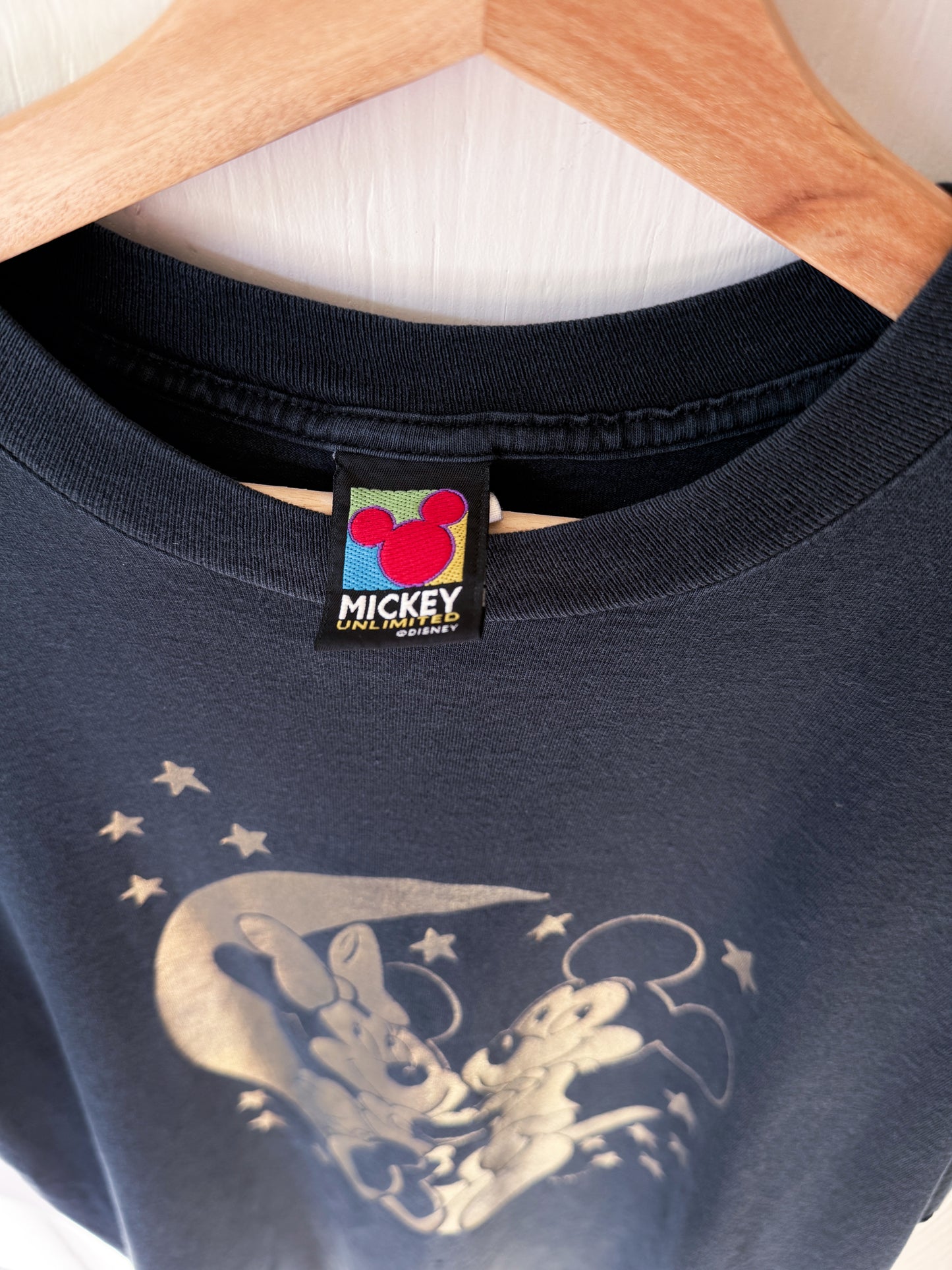 VINTAGE 90’s Mickey + Minnie Moon + Stars Tee - XL