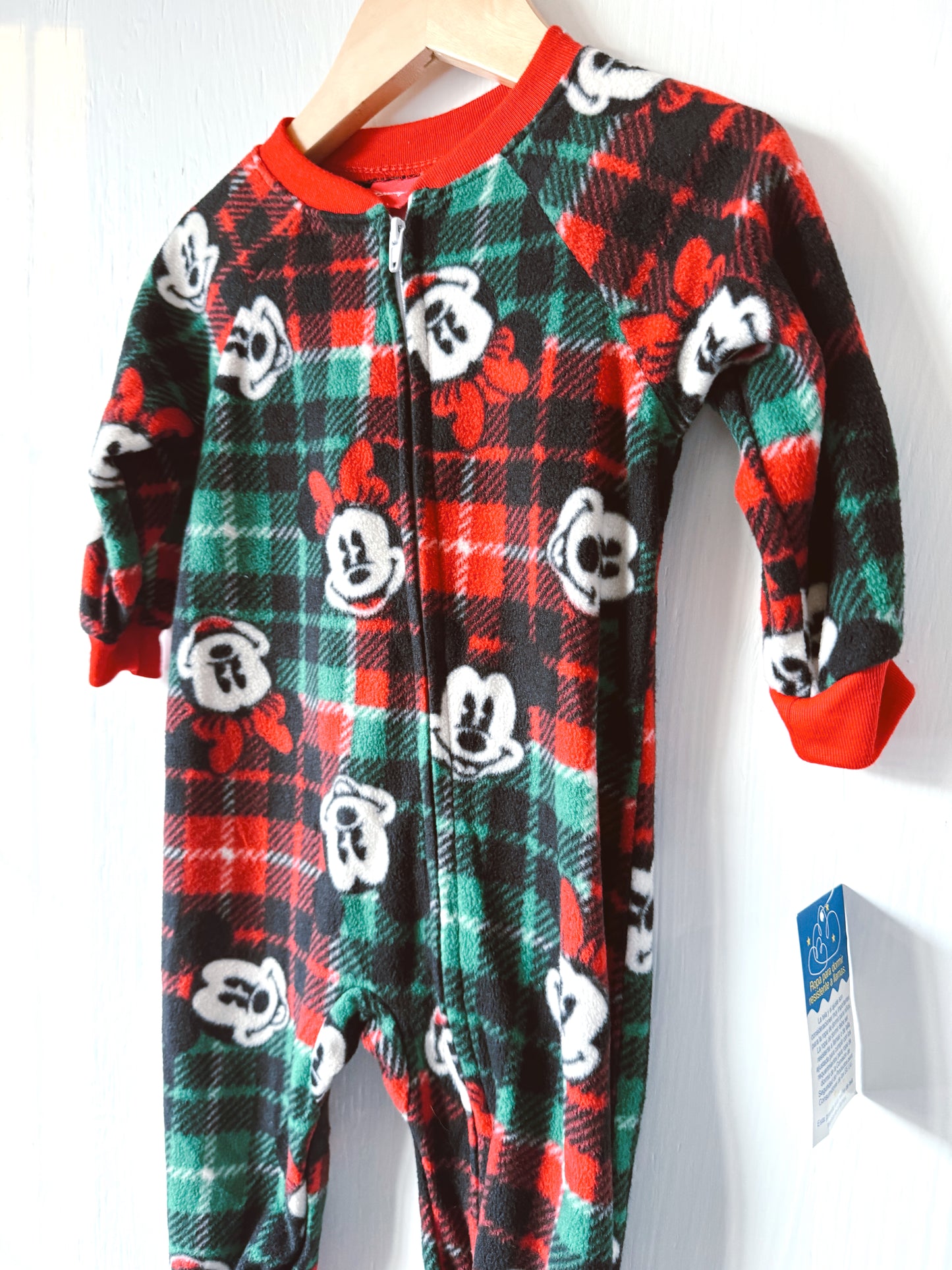 NEW Plaid Mickey Minnie Onesie - 12M