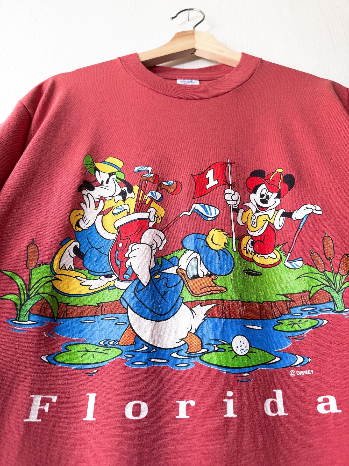 VINTAGE 80’s Rare Mickey Goofy  Donald Golf Tee - L