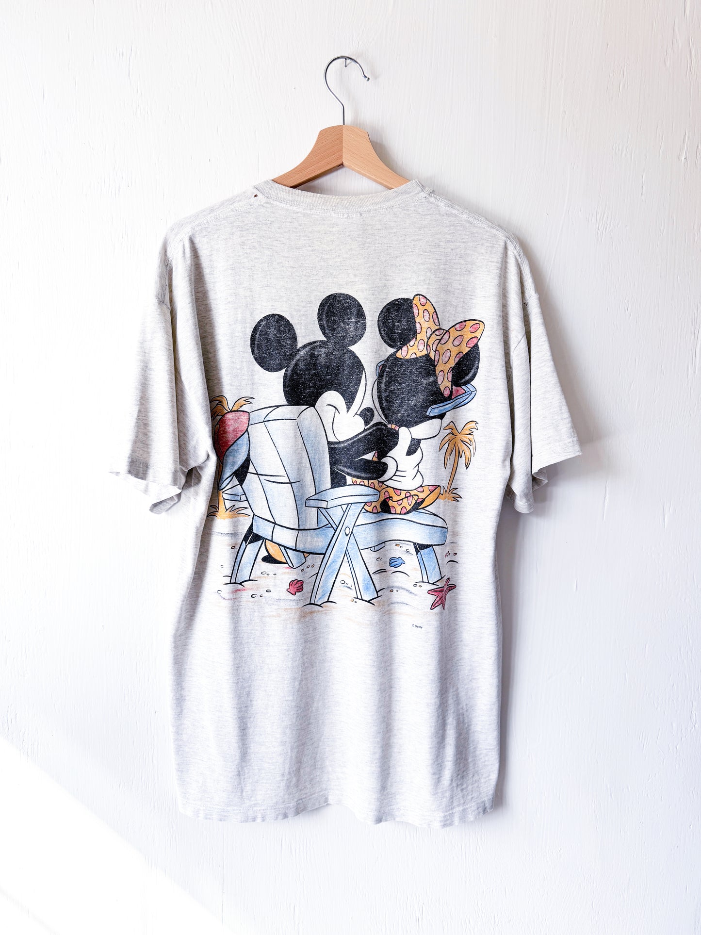 VINTAGE 90’s Tropical Mickey Minnie Front Back Tee - L