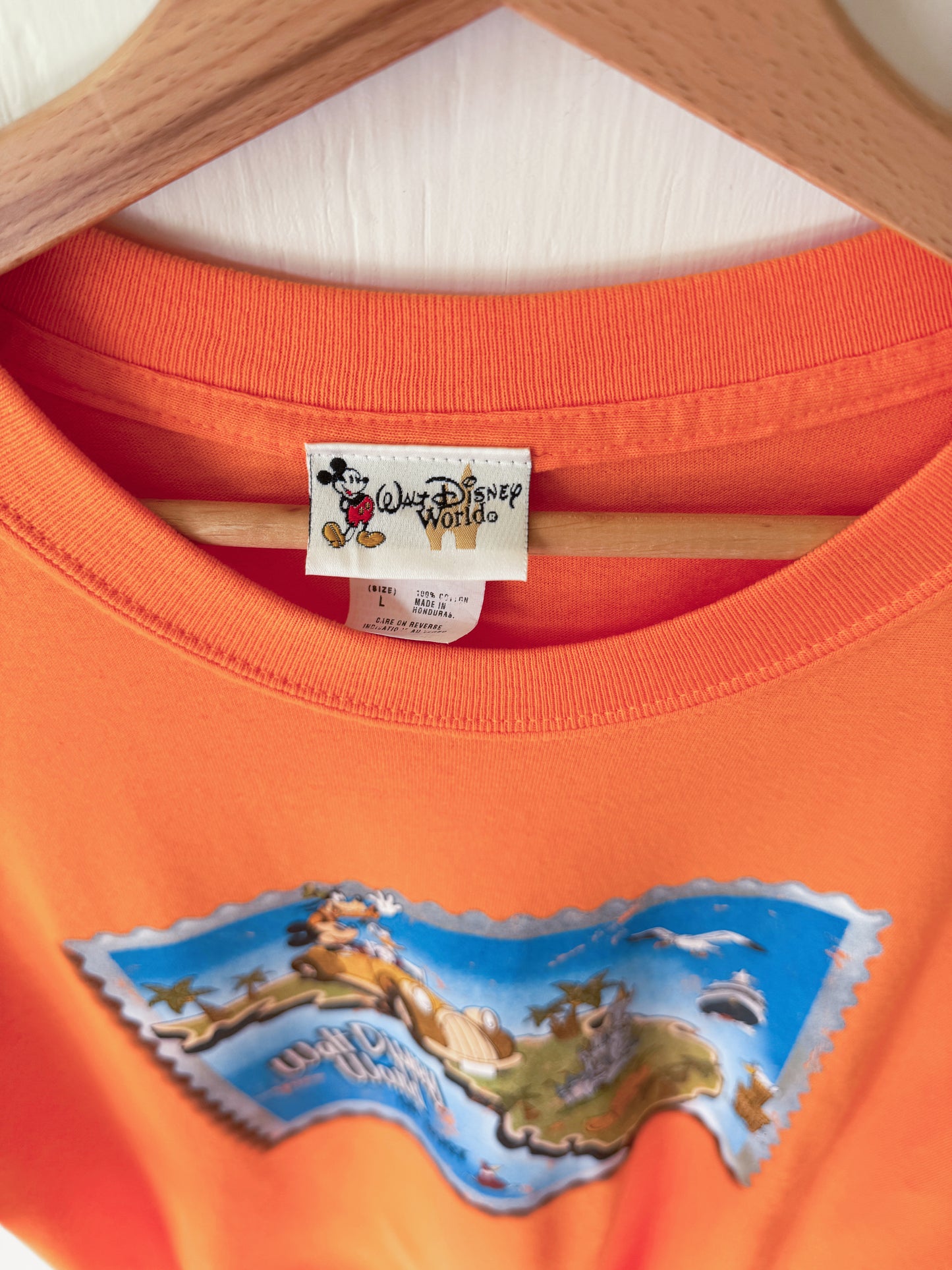 VINTAGE 00’s Disney Or Bust Cropped Tee - L