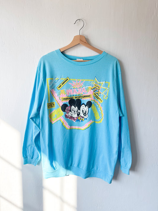 VINTAGE 80’s Rare Mickey Minnie Theater LS Tee - L
