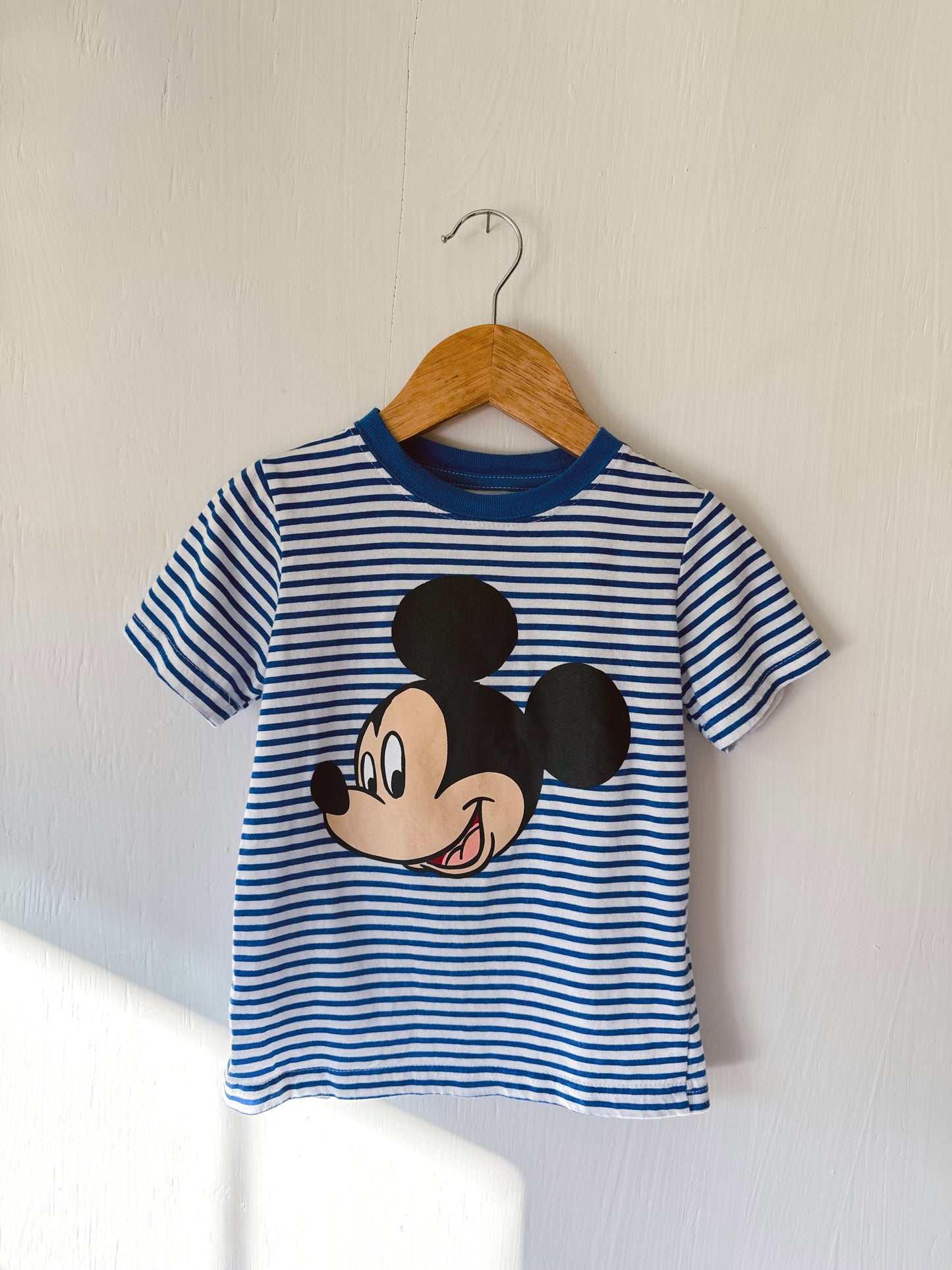 Striped Classic Mickey Face Tee - 3T