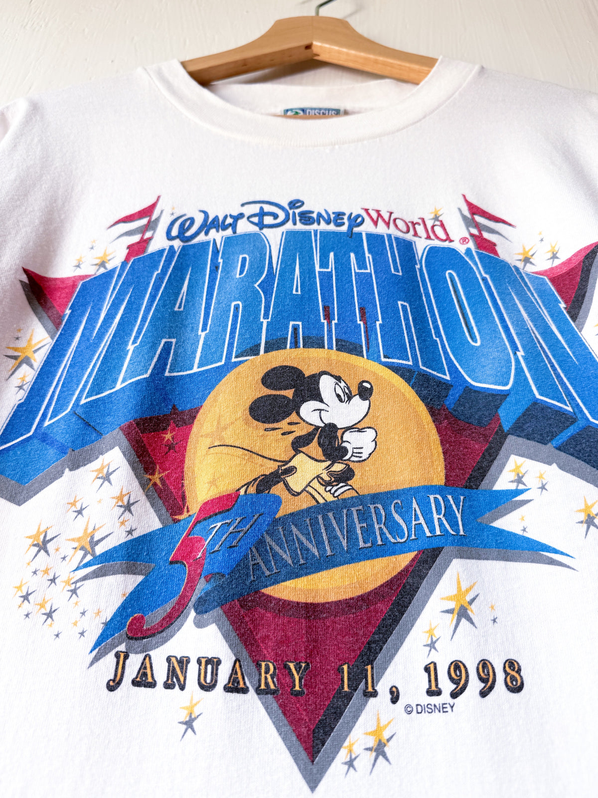 VINTAGE 1998 WDW Marathon Mickey Tee - L