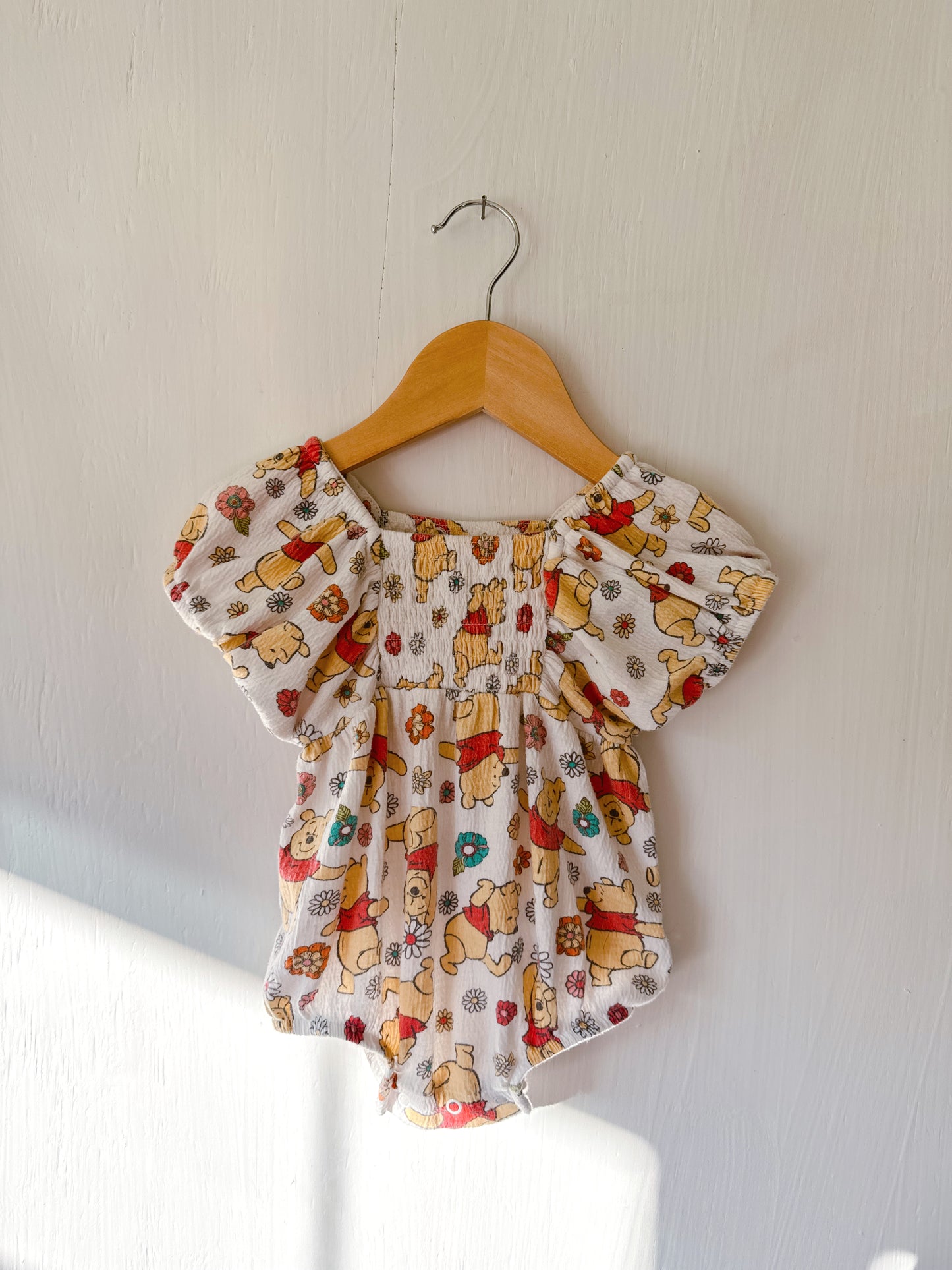 Pooh Floral Bubble Onesie - 6/9M