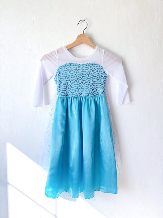 Elsa Dress With Glitter Cape - 4T