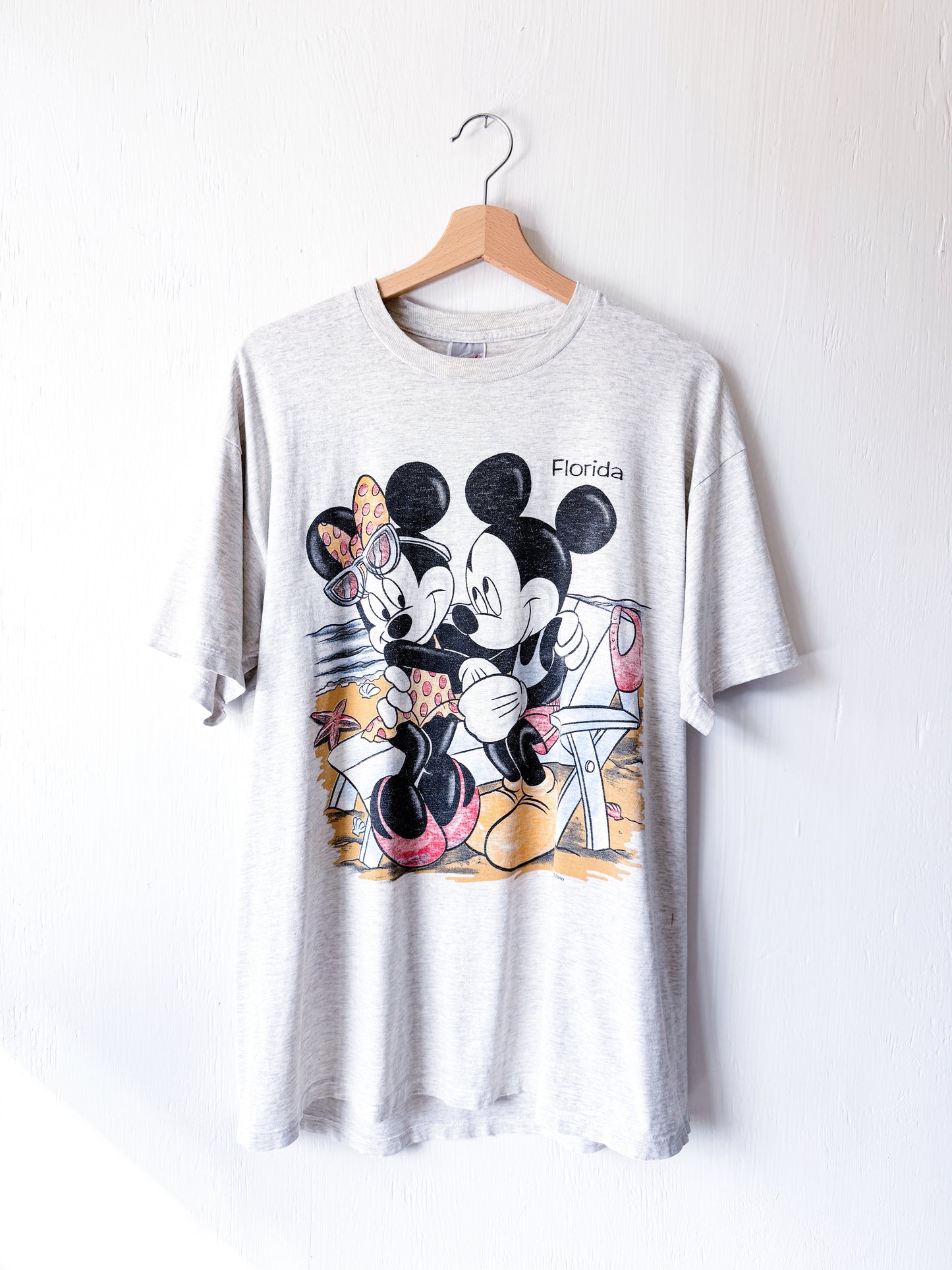 VINTAGE 90’s Tropical Mickey Minnie Front Back Tee - L