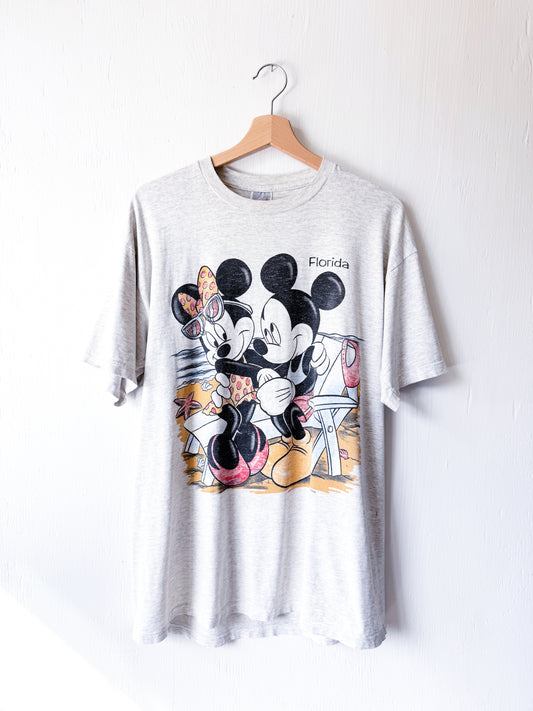 VINTAGE 90’s Tropical Mickey Minnie Front Back Tee - L