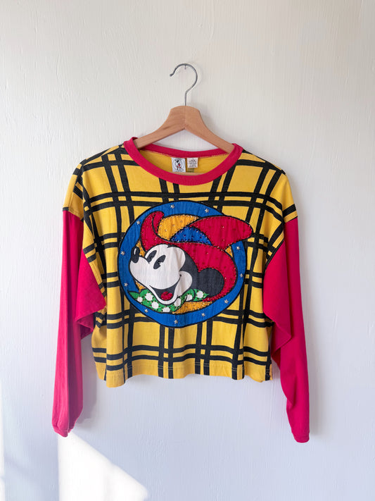 VINTAGE Rare 90’s Bejewelled Cowboy Mickey Top - L