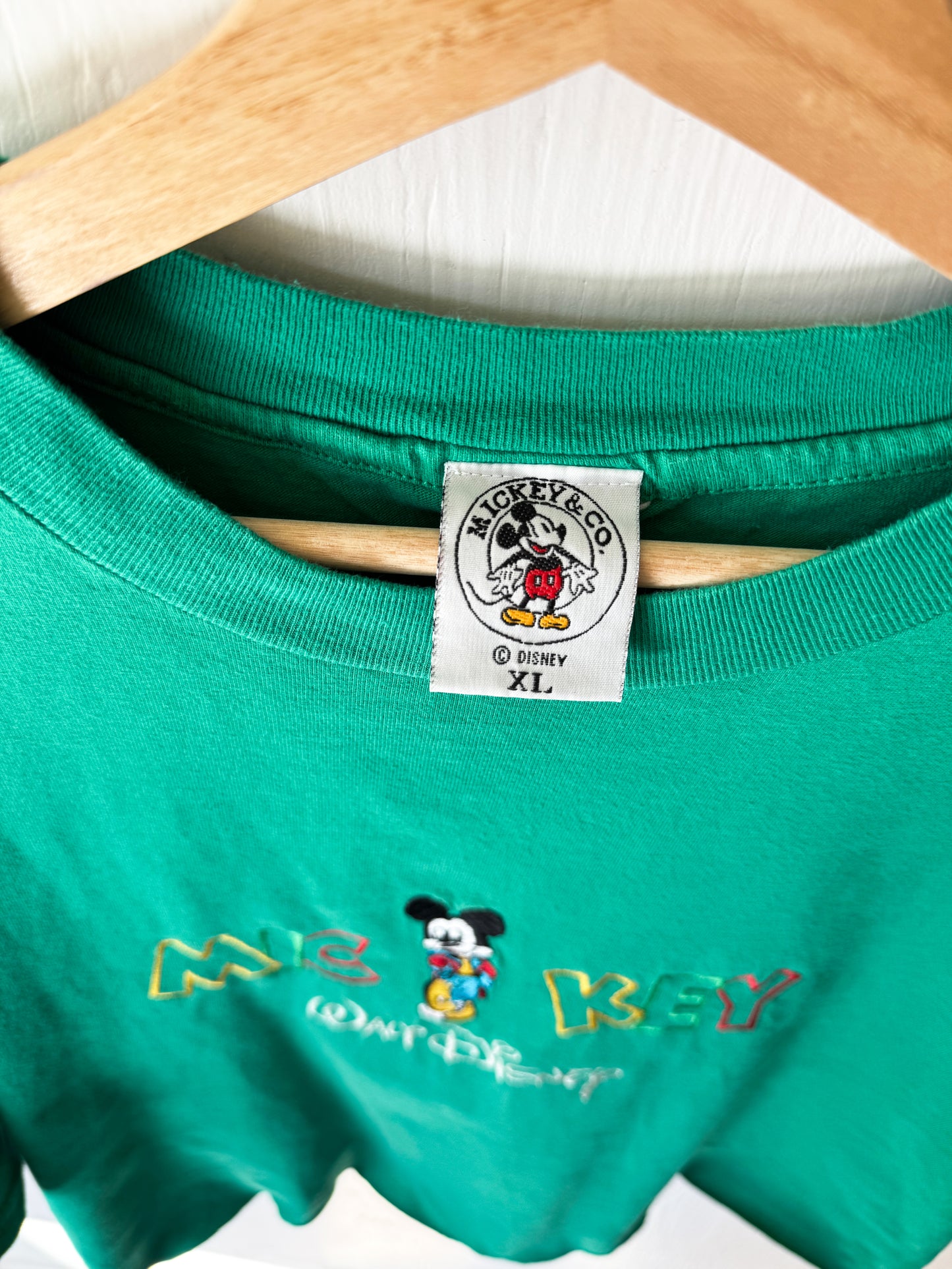 VINTAGE Walt Disney Mickey Cropped Tee - XL