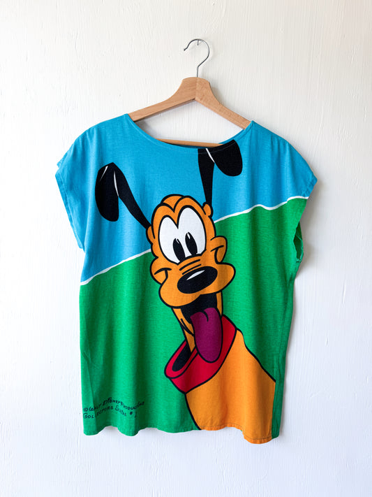 VINTAGE 80’s Big Face Pluto Top - L