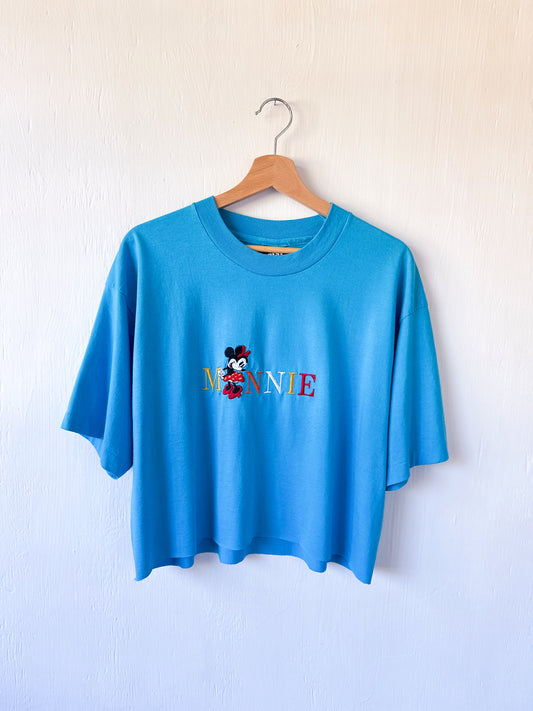 VINTAGE 90’s Minnie Embroidered Cut Off Tee  - XL
