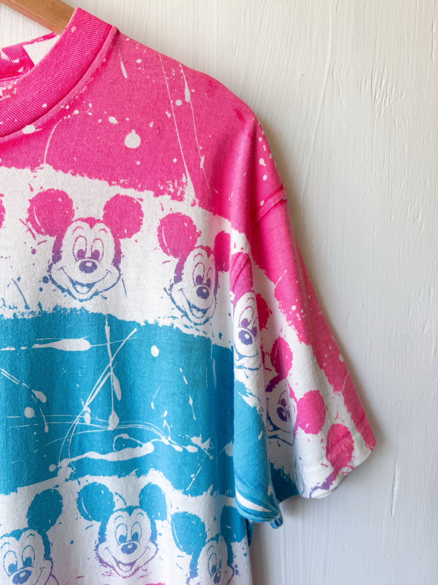 VINTAGE 90’s All Over Print Tie Dye Mickey Tee - L/XL