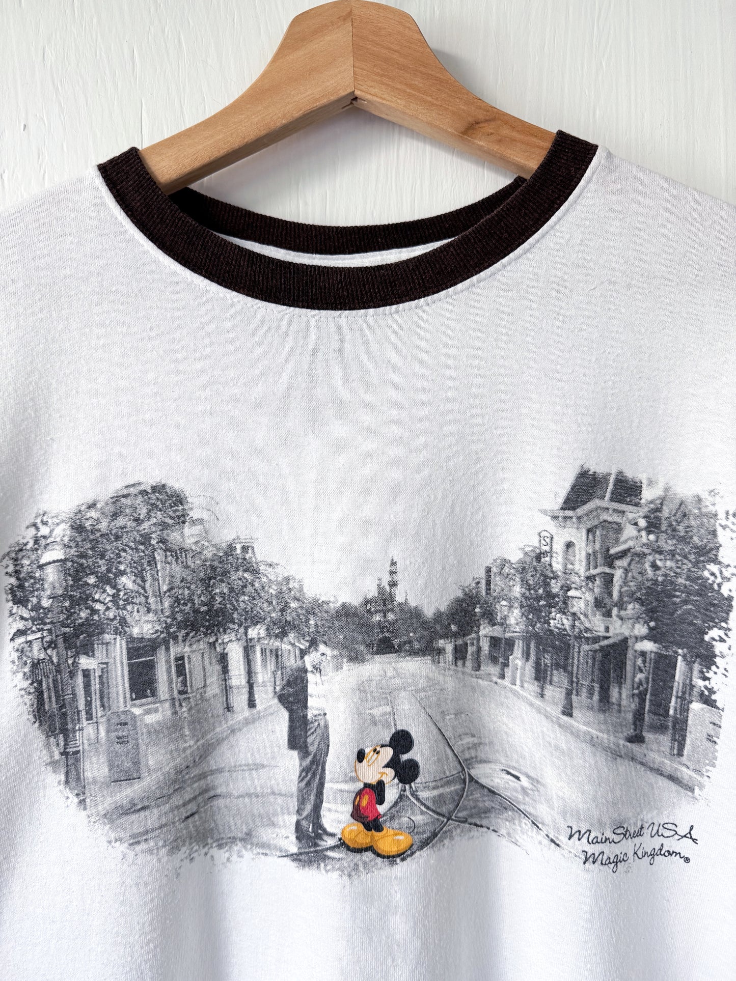 VINTAGE Walt + Mickey Main St Ringer Tee - XL
