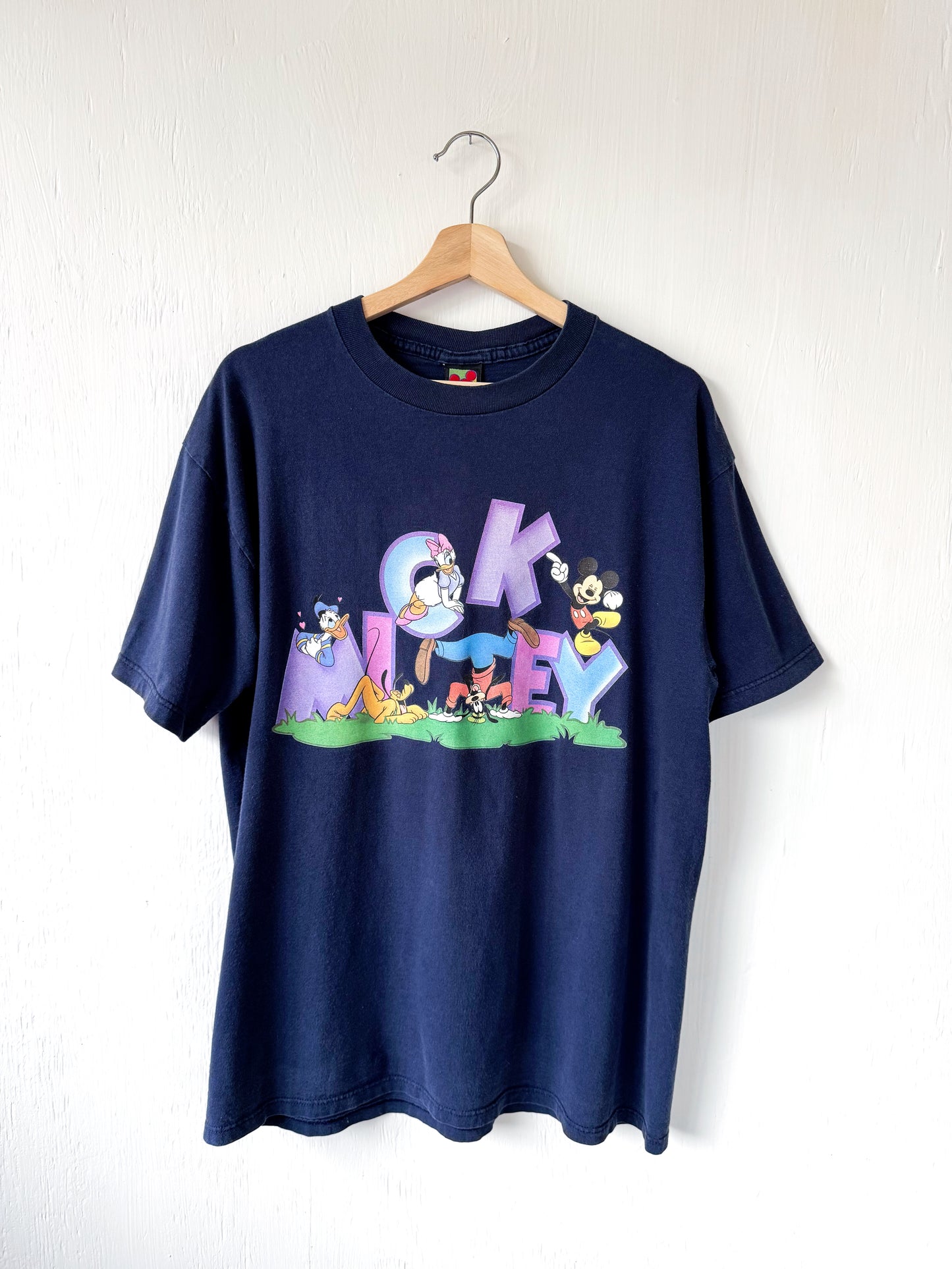 VINTAGE 90’s Mickey + Co Letters Tee - L