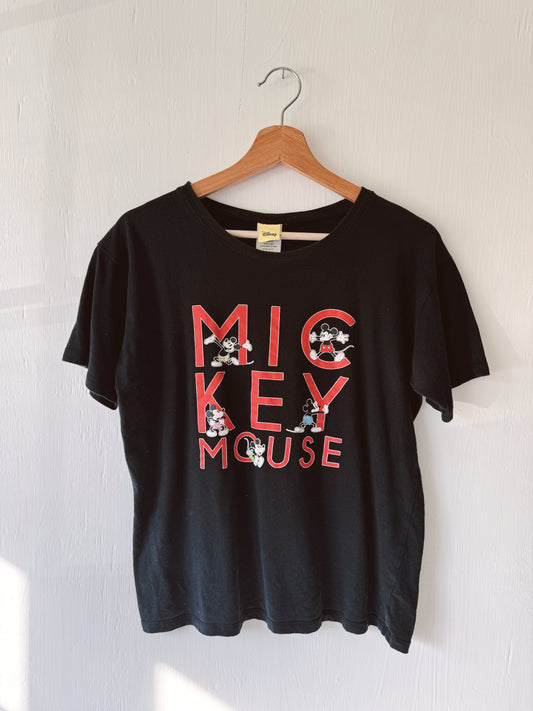 Mickey Red Letters Retro Tee - XS