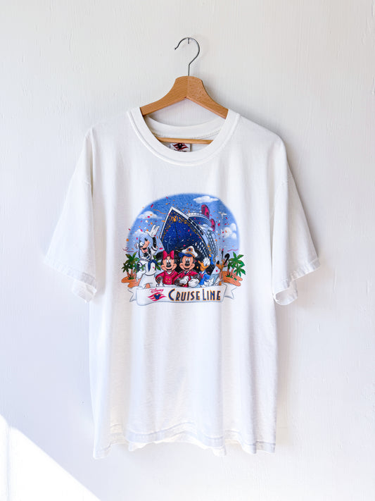 VINTAGE 00’s Disney Cruise Line Characters Signatures Tee - XL