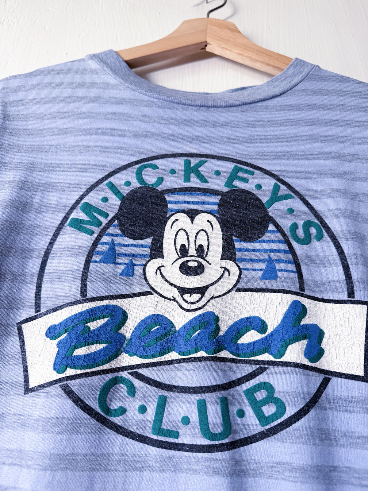 VINTAGE 90’s Rare Beach Club Striped Tee - S/M