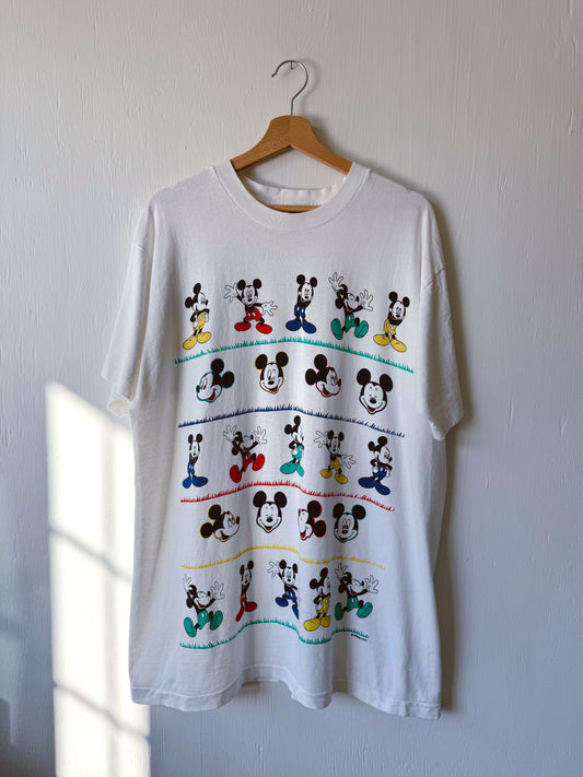 VINTAGE 90’s Mickey Expressions Tee - XL