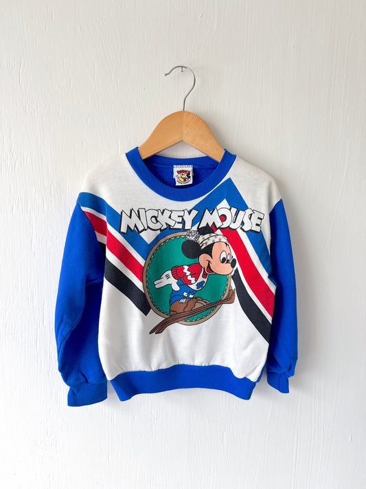 VINTAGE 80’s Skiier Mickey Crewneck - 4T