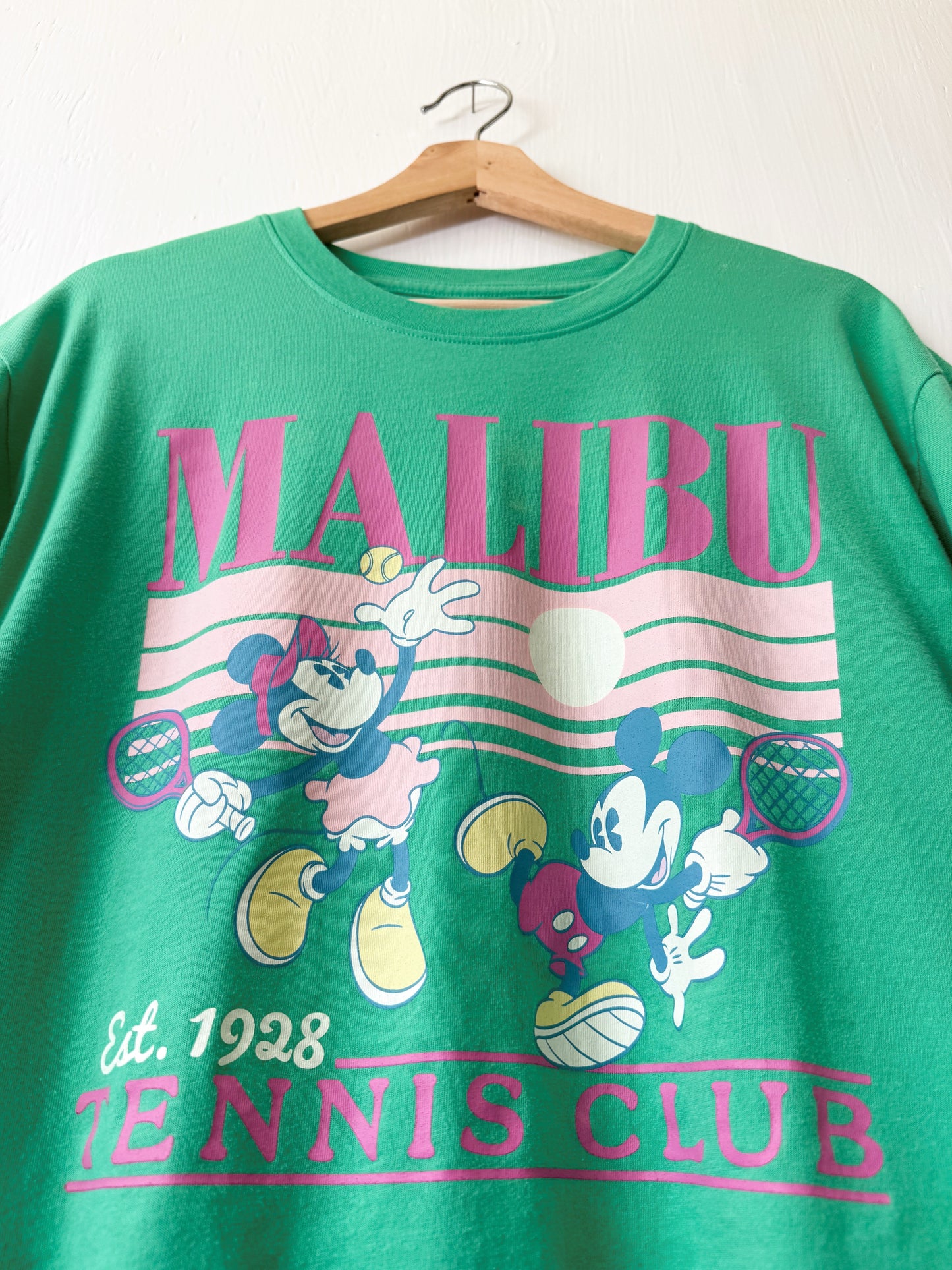 Malibu Tennis Mickey + Minnie Boxy Tee - M