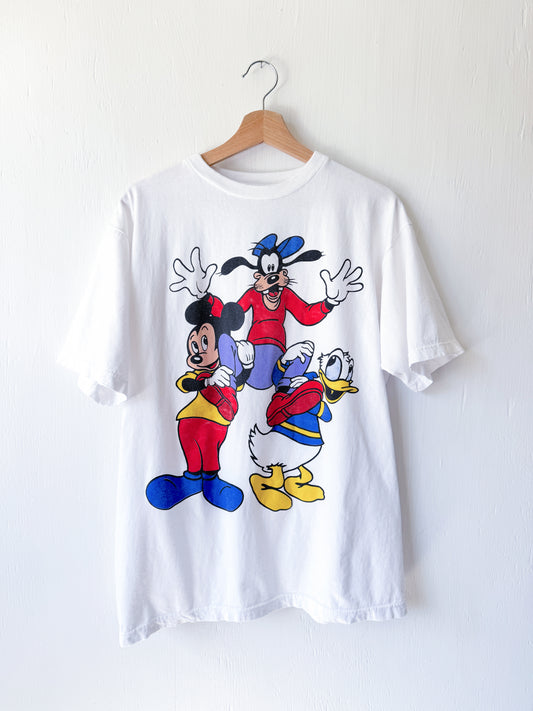 VINTAGE 80’s Mickey Goofy Donald Tee - XL