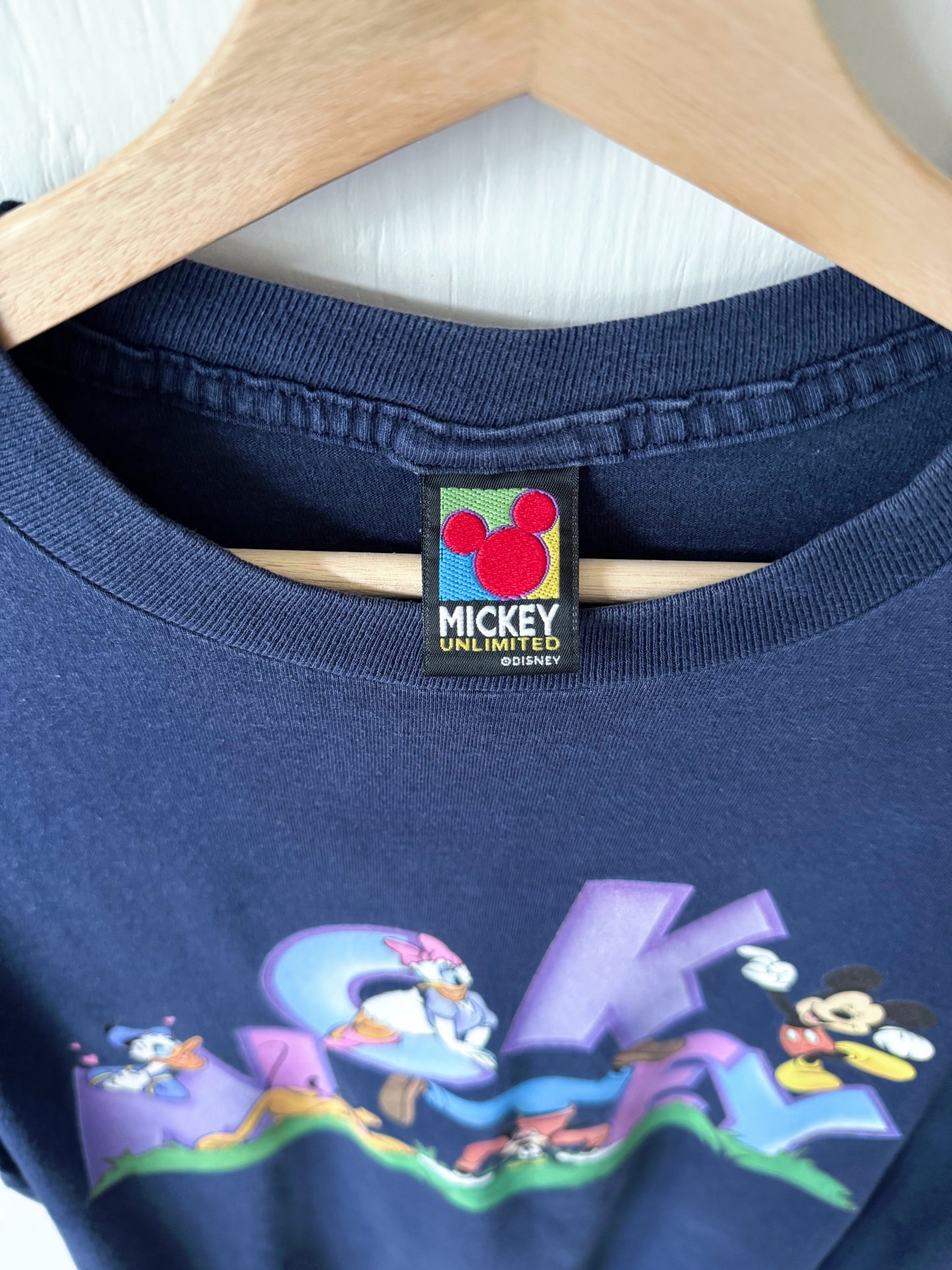 VINTAGE 90’s Mickey + Co Letters Tee - L