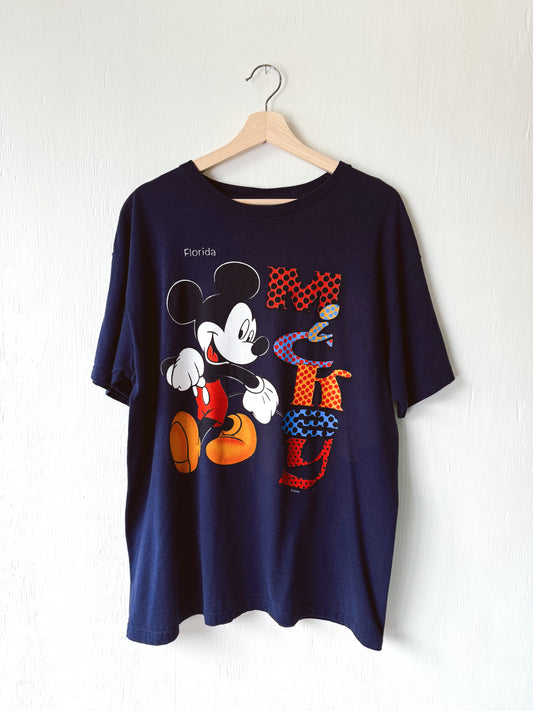 VINTAGE 90’s Navy FL Mickey Tee - L