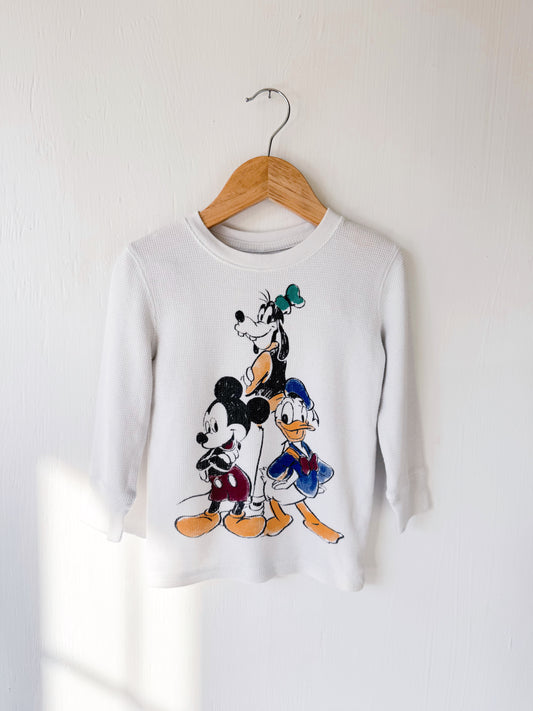 Mickey Goofy Donald Waffle Knit - 2T