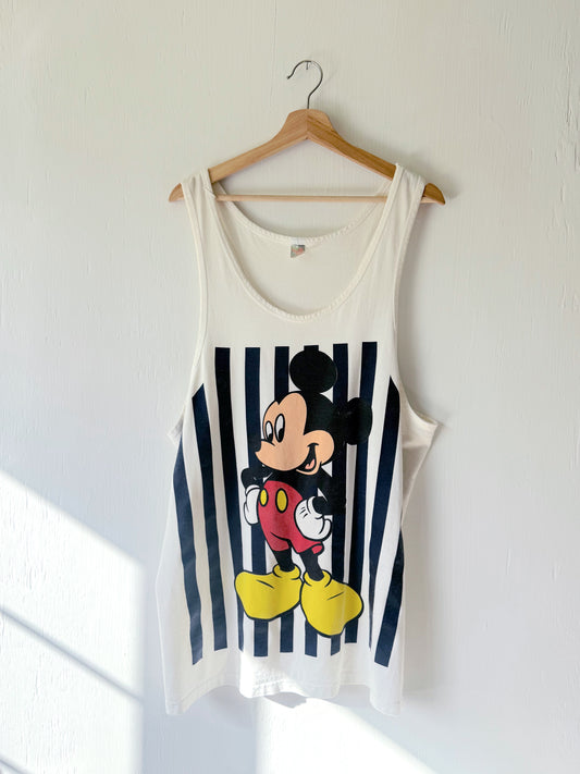 VINTAGE 90’s Mickey Striped Tank - XL