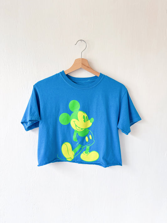 Disney Parks Cropped Neon Mickey Tee - YM