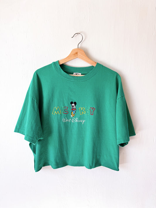 VINTAGE Walt Disney Mickey Cropped Tee - XL
