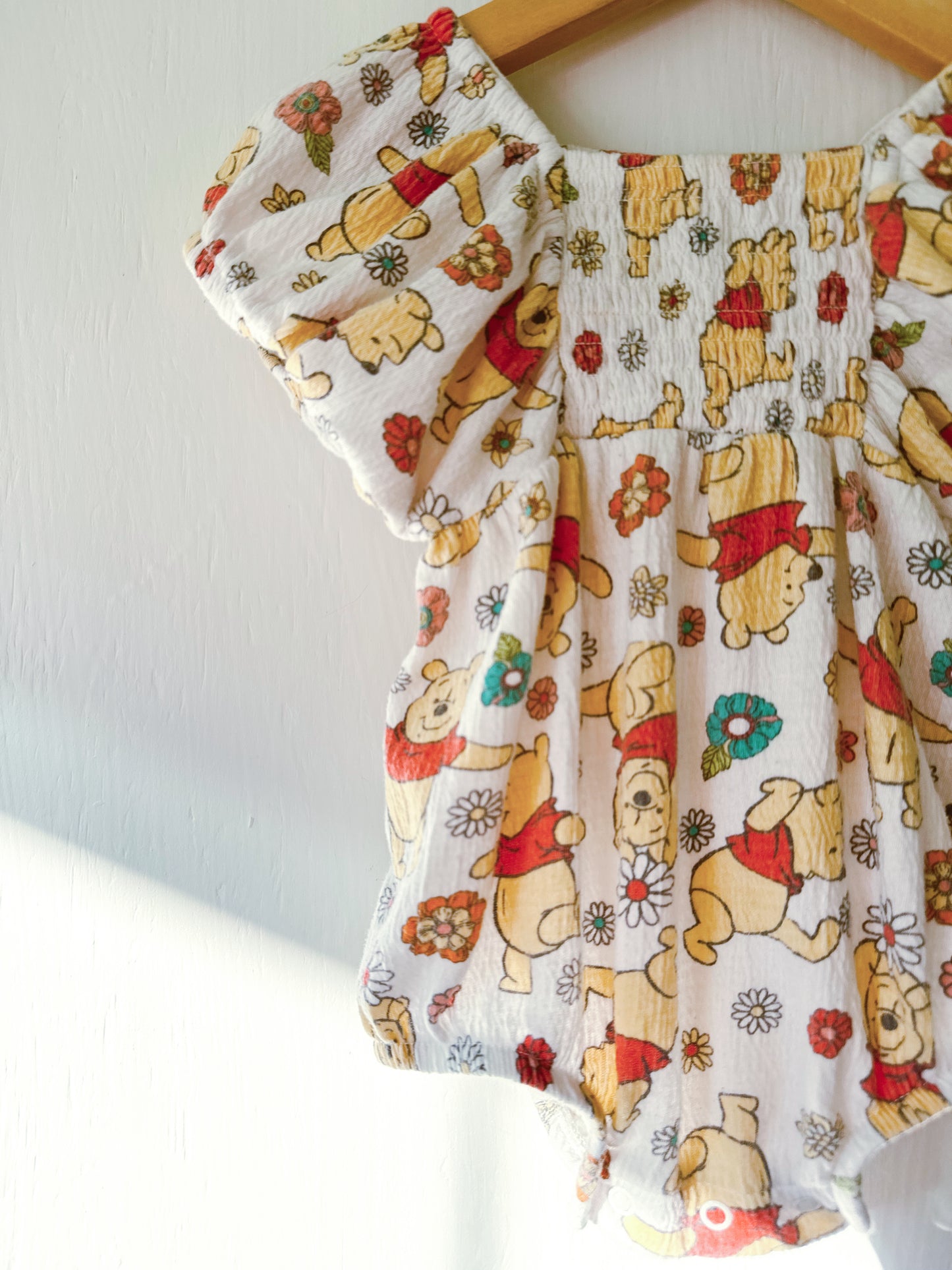 Pooh Floral Bubble Onesie - 6/9M