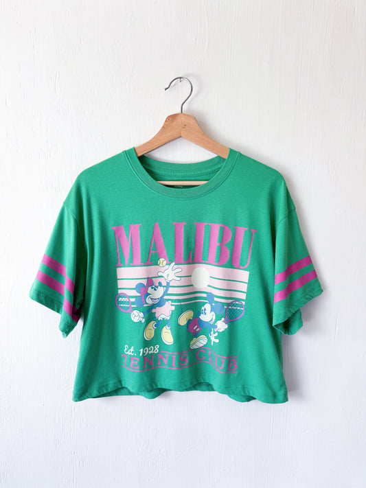 Malibu Tennis Mickey + Minnie Boxy Tee - M