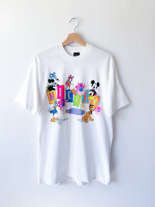 VINTAGE 90’s Floral Character Tee - L