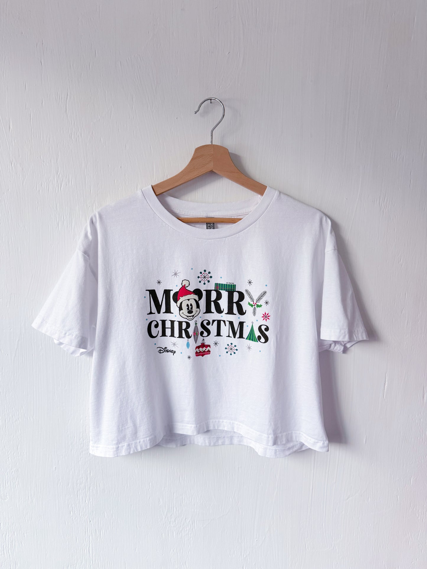 Merry Christmas Mickey Boxy Tee - L
