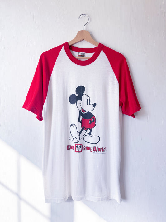 VINTAGE 80’s Mickey WDW Raglan Tee - L/XL