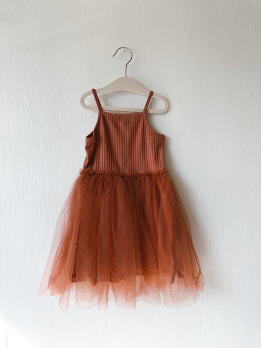 Brown Twirl Tank Dress - 5T