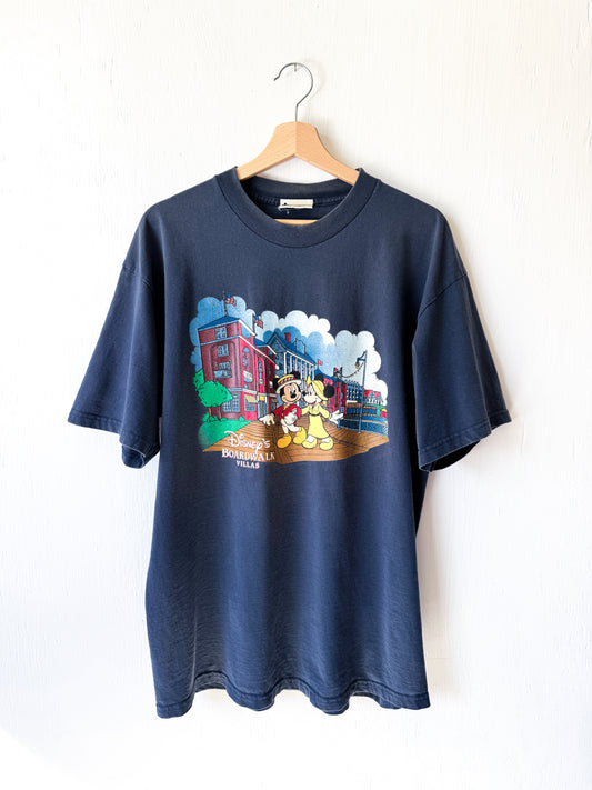 VINTAGE 00’s Rare Mickey Minnie Boardwalk Tee - L
