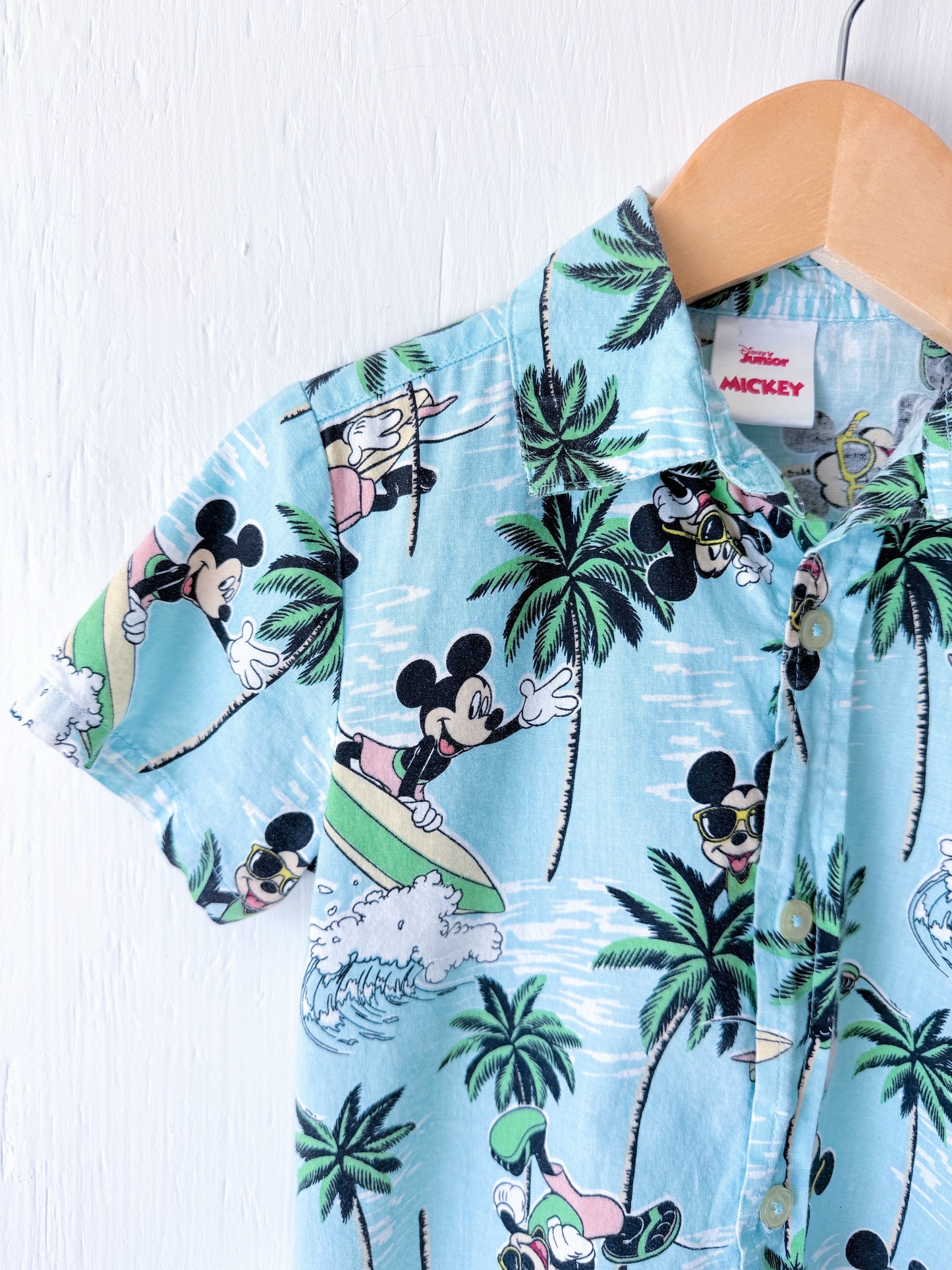 Tropical Mickey Button Down - 4T