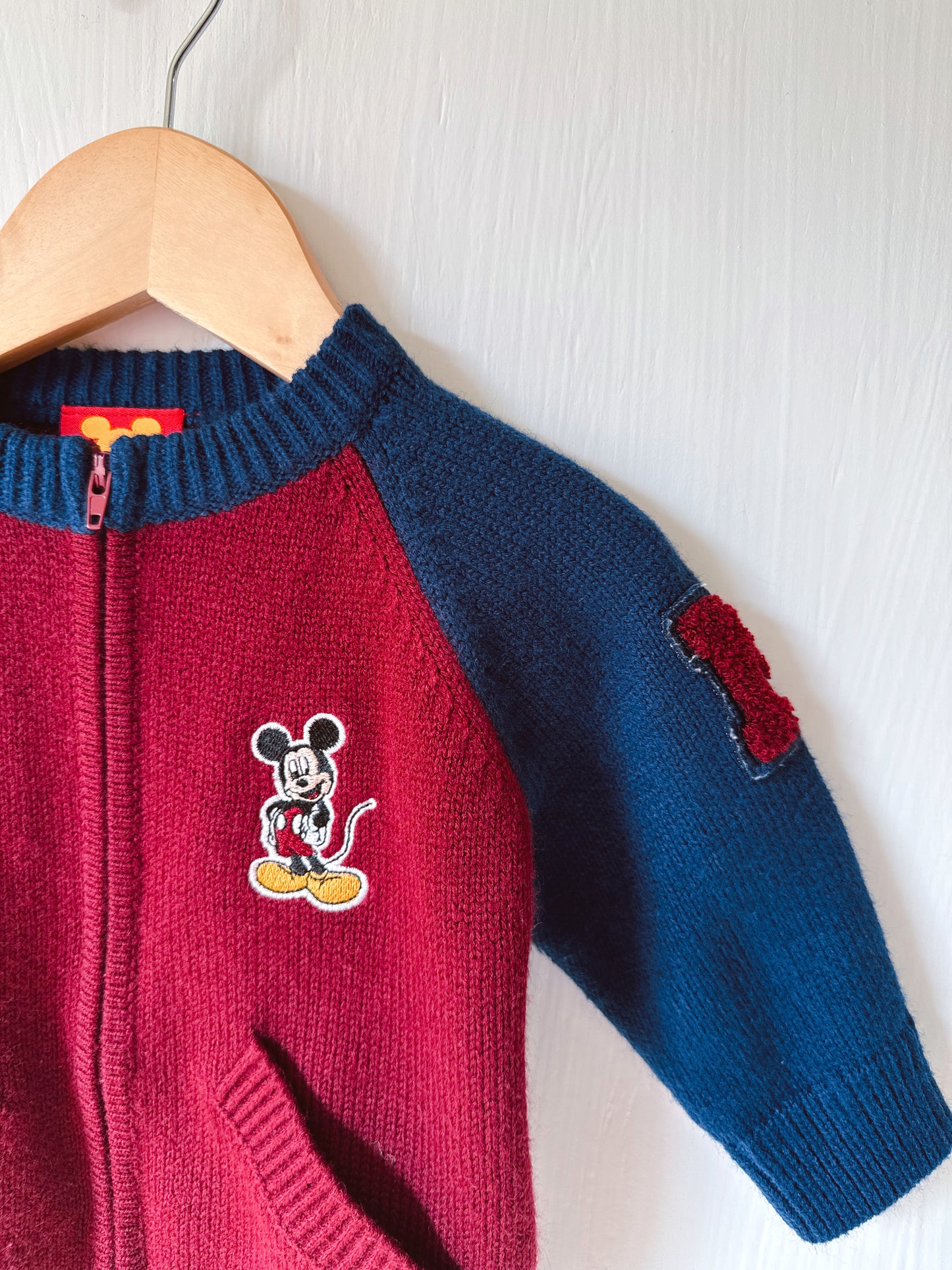 VINTAGE Mickey Zip Up Sweater - 6/9M