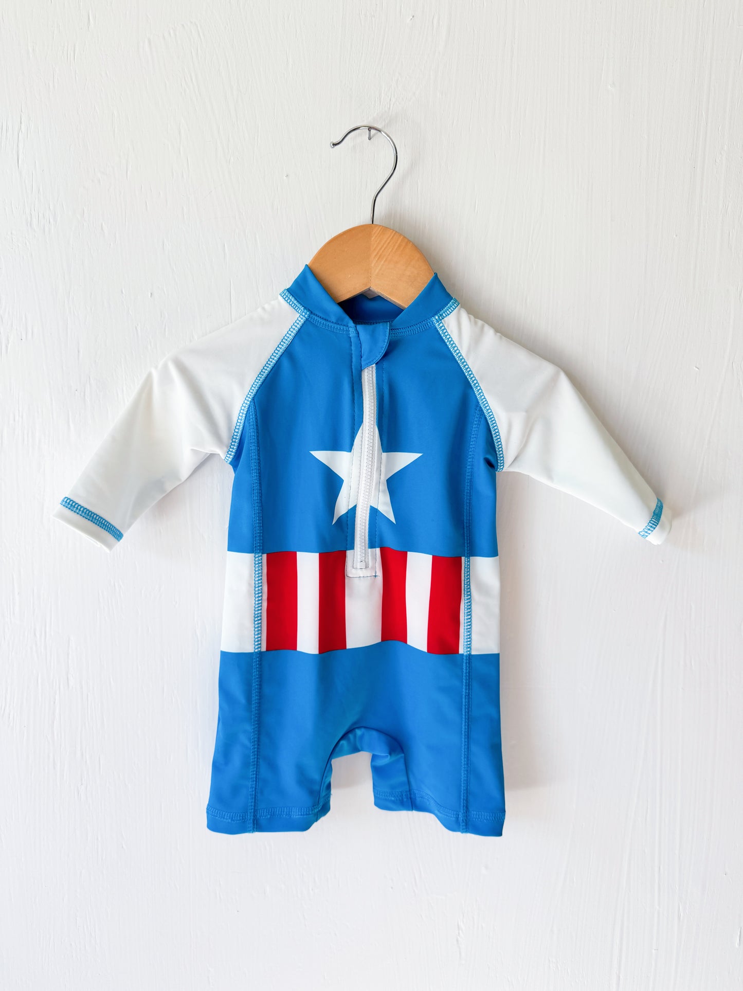 Captain America Rash Guard Swimsuit - 3/6M