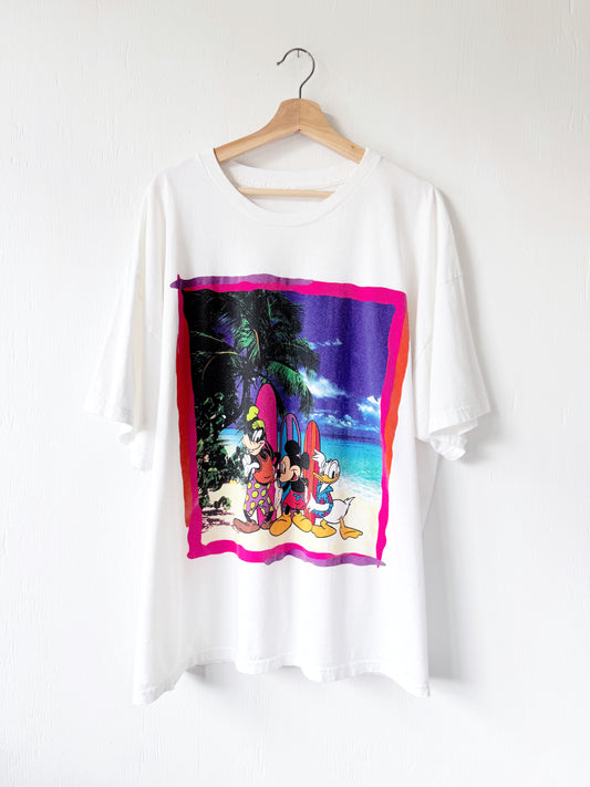 VINTAGE 90’s Surf Mickey Goofy Donald Tee - XL/2X