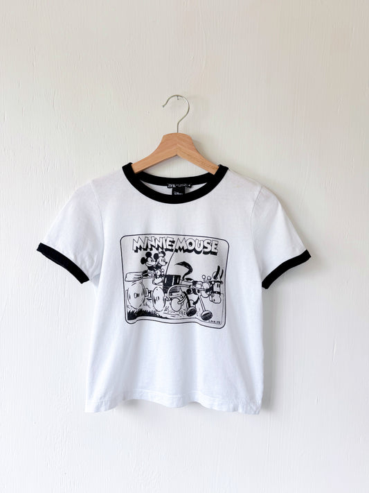 Zara Minnie Retro Ringer Tee - S