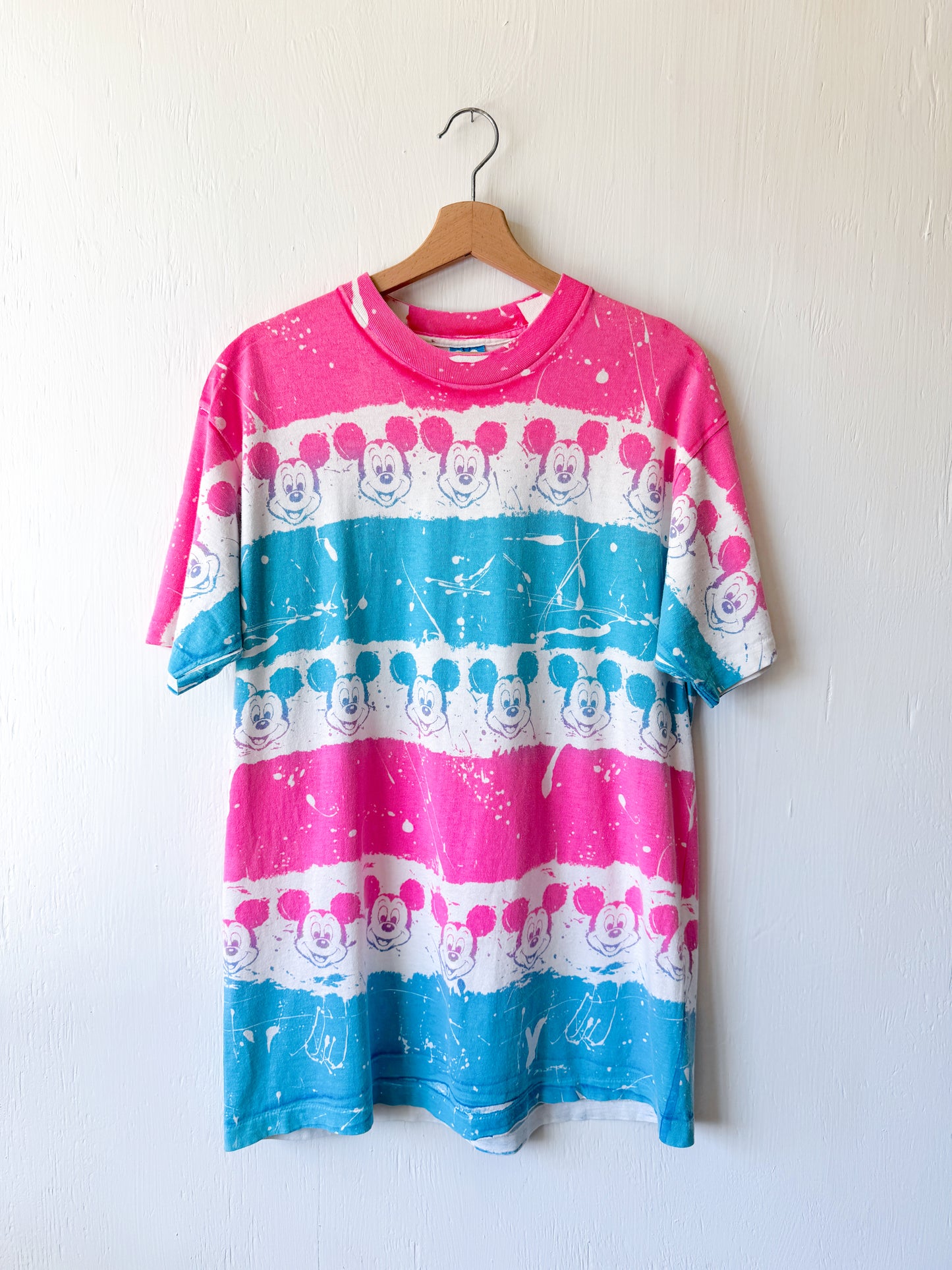 VINTAGE 90’s All Over Print Tie Dye Mickey Tee - L/XL